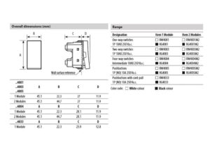 Девиаторен ключ 10А 2М Classia 10A,  с подсветка бял